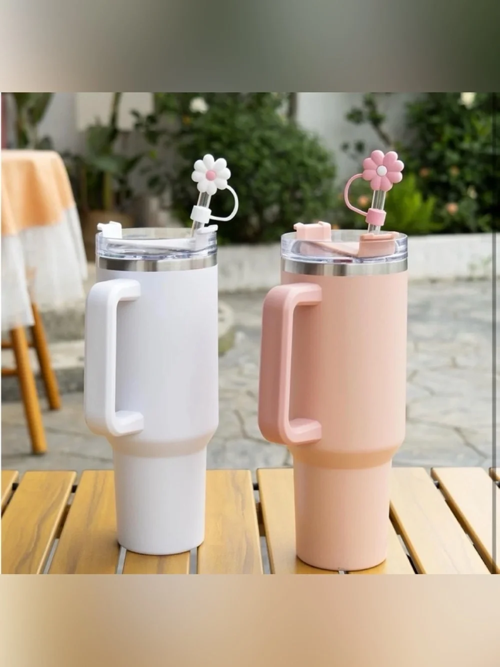 5for$10 Three Diasy Straw Cover Cap for Stanley Cup, Silicone Straw Topper 10m